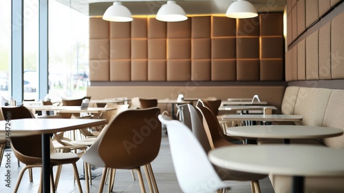 Contemporary urban coffee experience in a cozy interior with acoustic elements