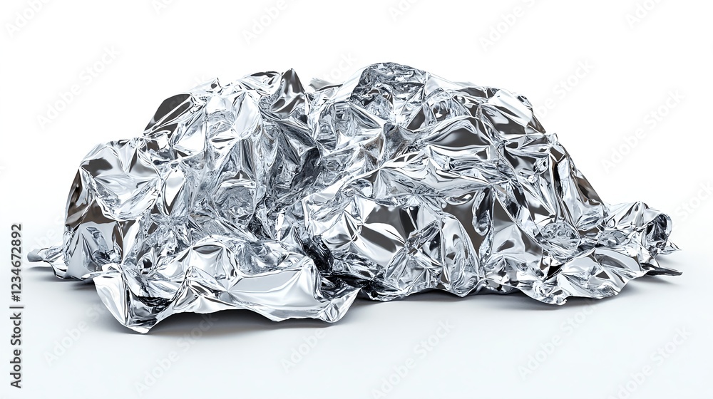 High-Quality Photorealistic Thermal Reflective Foil Isolated on White High-Quality Photorealistic Thermal Reflective Foil Isolated on White
