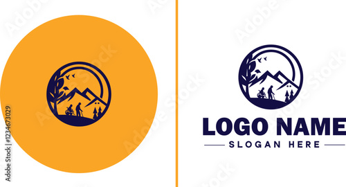 Retirement Community icon Senior living community Retirement village Senior community flat logo sign symbol editable vector
