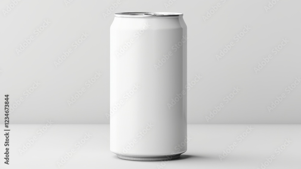Blank mockup of a 330ml soda can made of white aluminum with a clean and minimalist design perfect for branding and advertising purposes Blank mockup of a 330ml soda can made of white aluminum with a clean and minimalist design perfect for branding and advertising purposes
