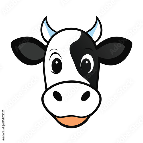 Funny cow head vector art illustration