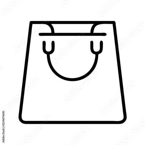 Shopping bag icon representing consumerism and retail business in simple outline