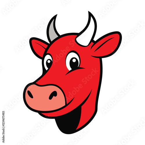 Funny cow head vector art illustration