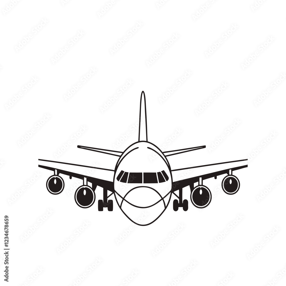 vector silhouette of a large passenger jet vector silhouette of a large passenger jet