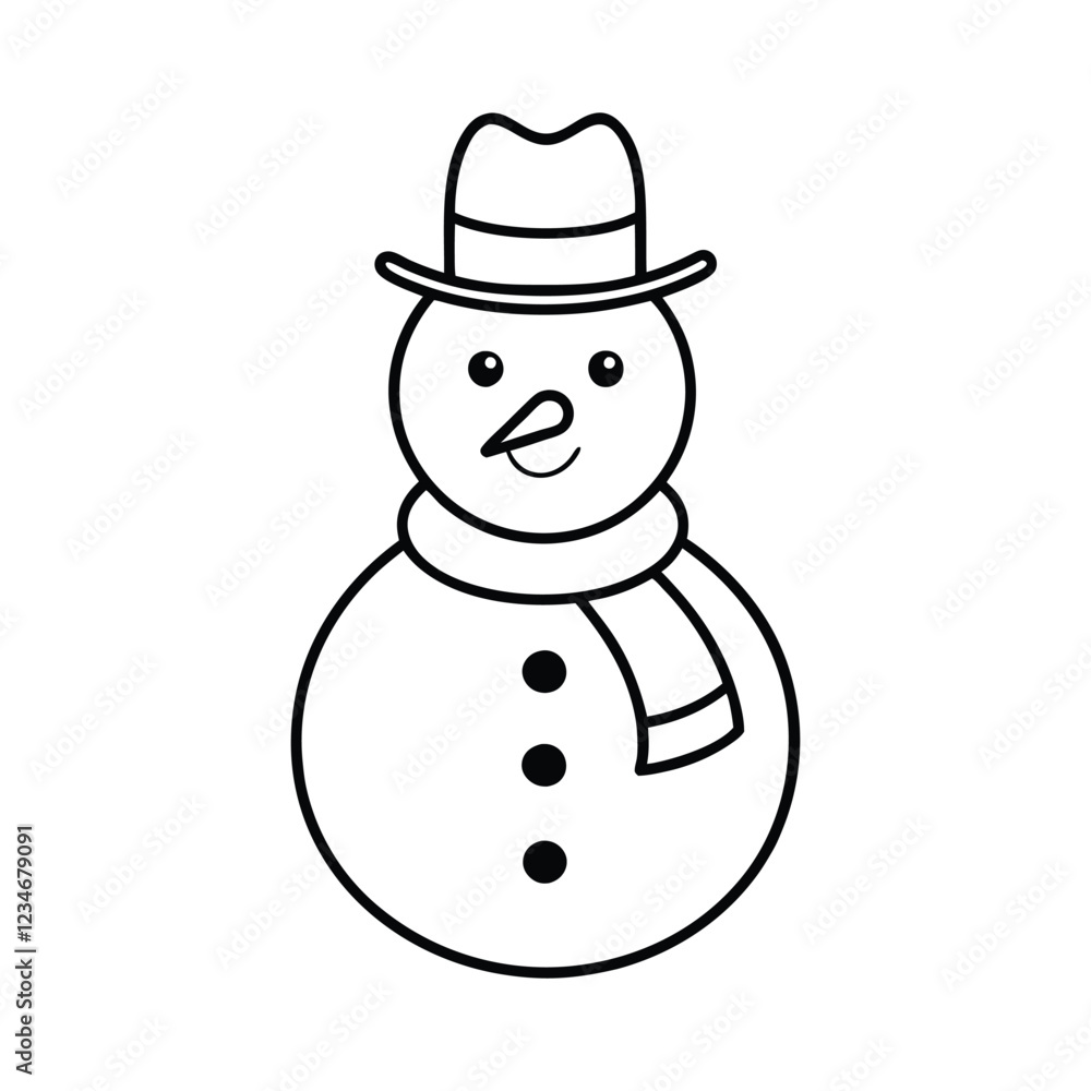 snowman with hat and scarf snowman with hat and scarf