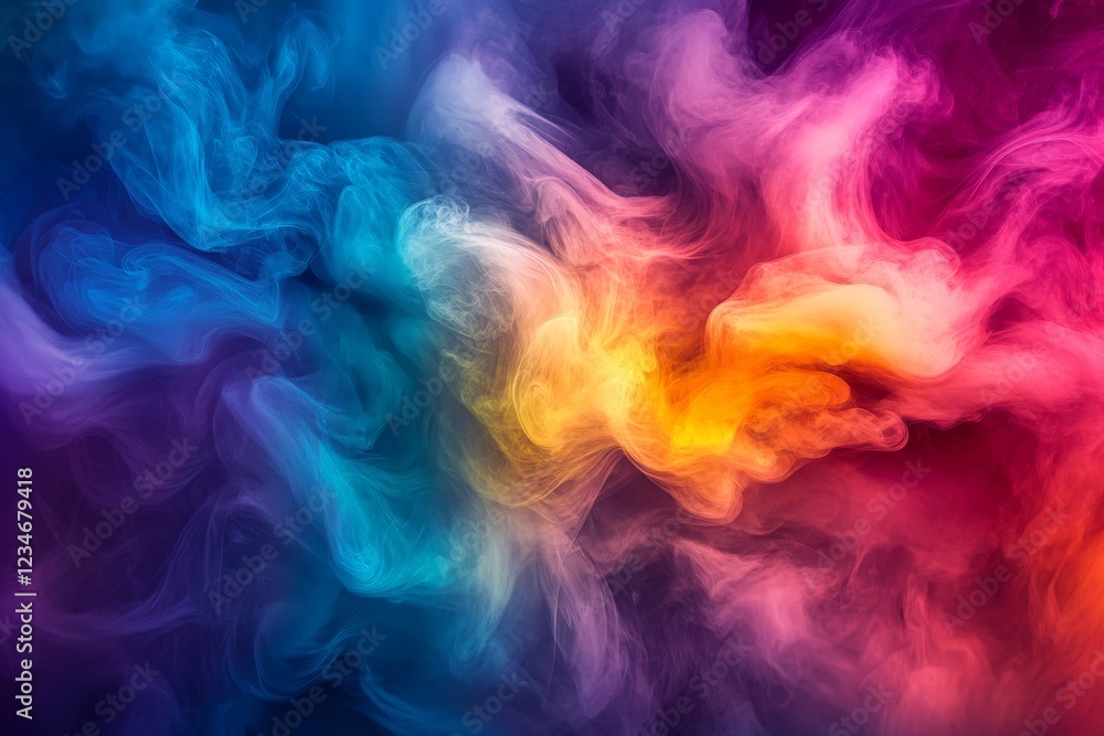 Colorful swirling smoke patterns create a mesmerizing abstract art piece in vibrant hues Colorful swirling smoke patterns create a mesmerizing abstract art piece in vibrant hues