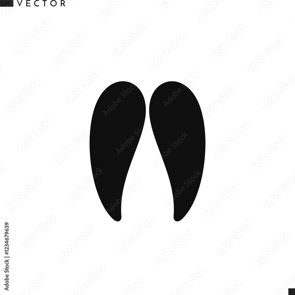 Sheep footprint silhouette. Ram footprint icon Sheep footprint silhouette. Ram footprint icon