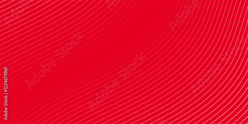 Abstract background with lines and waves. Medium banner size. Element for design. Vector background for brochure, booklet, flyer, poster. Red and white gradient. Love, Valentine's Day