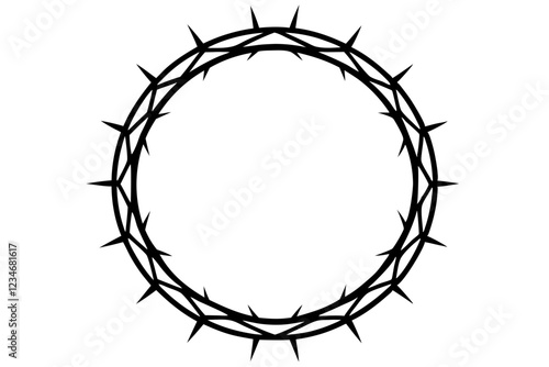 Crown of thorns vector illustration, Circle of thorns icon