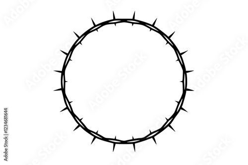 Crown of thorns vector illustration, Circle of thorns icon