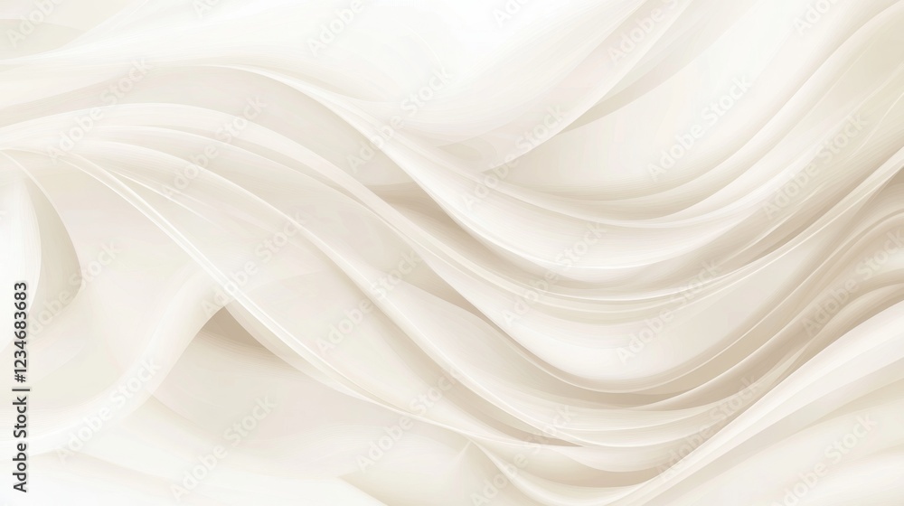 Soft flowing white fabric waves creating a serene background ideal for various design projects Soft flowing white fabric waves creating a serene background ideal for various design projects