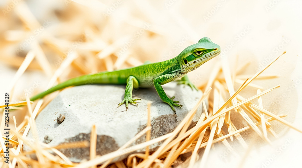 Fototapeta premium lizard on the grass