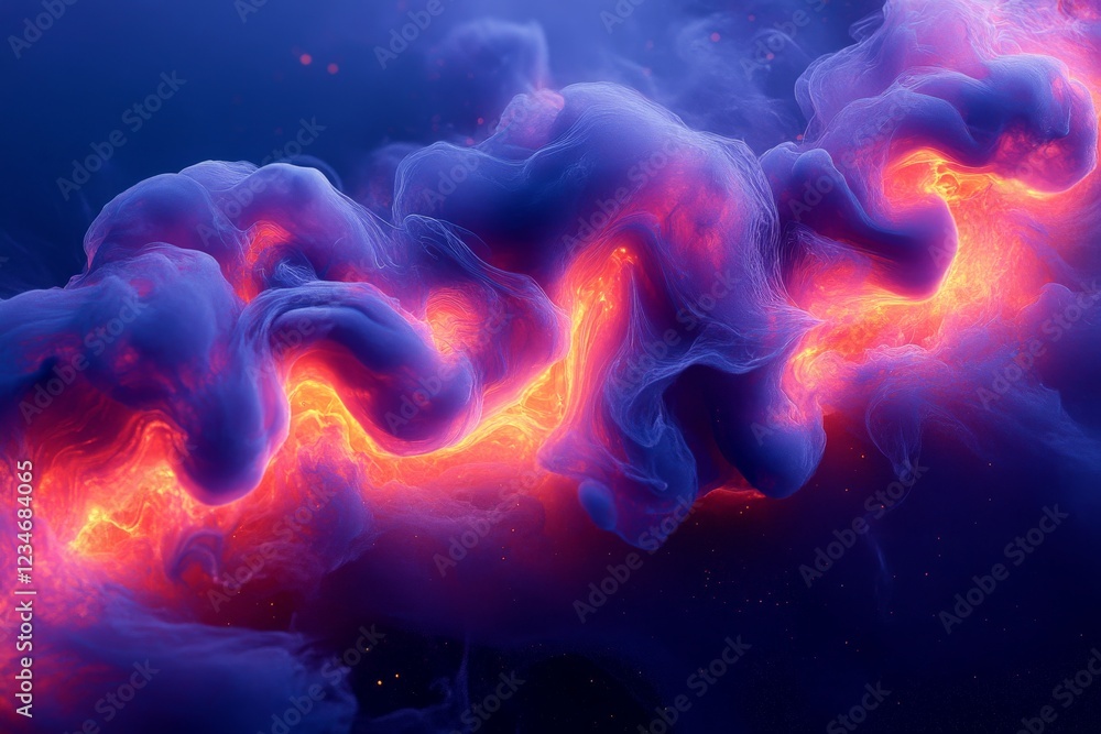 Vibrant cosmic clouds swirl in a nebula during the formation of stars in the universe Vibrant cosmic clouds swirl in a nebula during the formation of stars in the universe