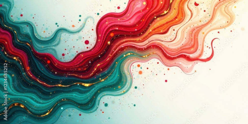 Abstract Swirling Hues A Symphony of Vibrant Colors and Golden Accents, Featuring a Dynamic Composition of Intertwined Fluid Forms Abstract Swirling Hues A Symphony of Vibrant Colors and Golden Accents, Featuring a Dynamic Composition of Intertwined Fluid Forms
