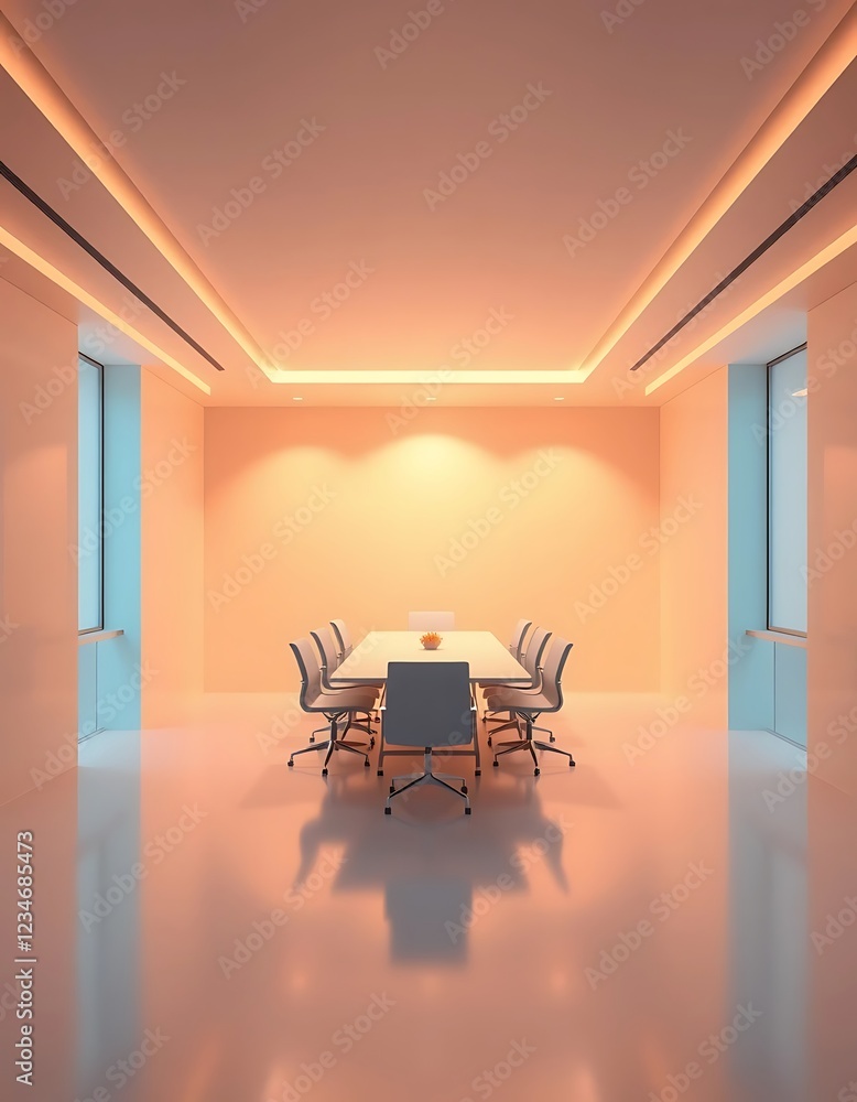 Fototapeta premium Modern Minimalist Conference Room Interior Design