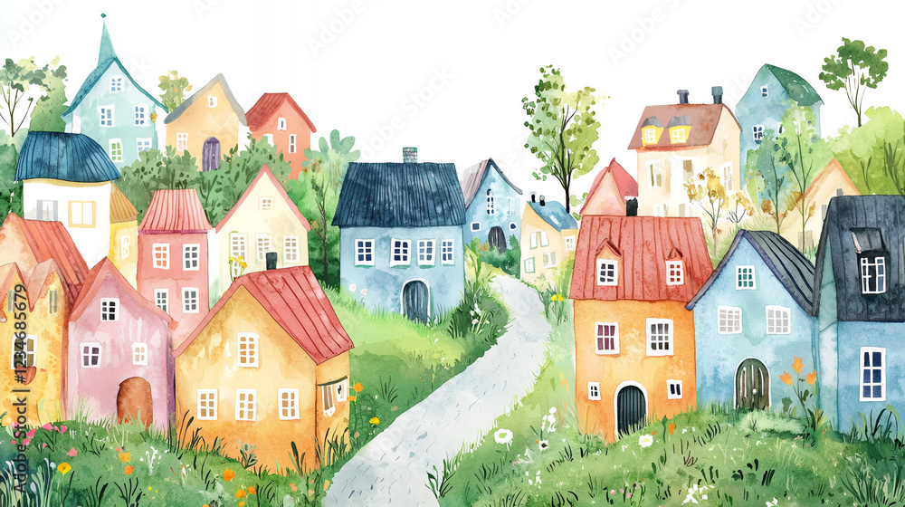 vector illustration of old town vector illustration of old town