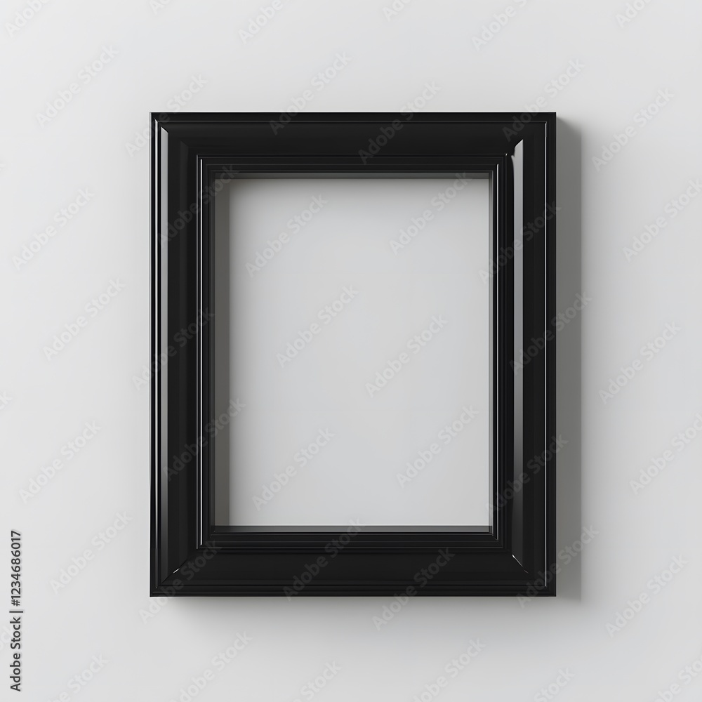 Mockup of a Black Frame Isolated on a White Background for Art Display and Decoration Purposes Mockup of a Black Frame Isolated on a White Background for Art Display and Decoration Purposes
