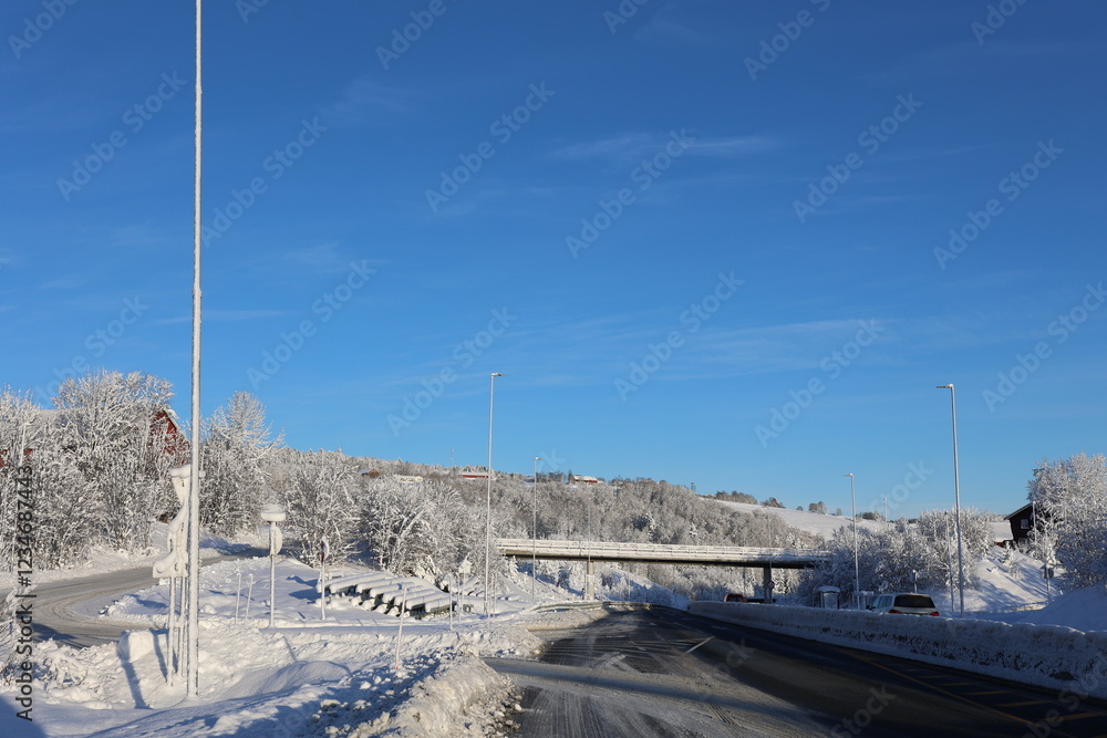 Fototapeta premium Straße im Winter