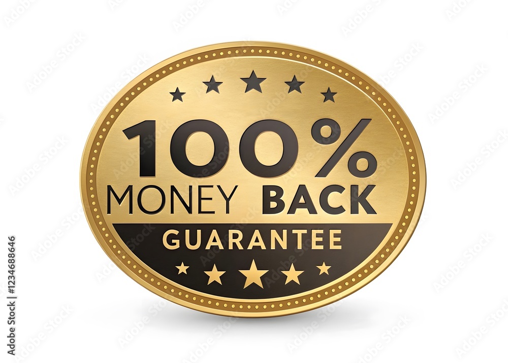 Fototapeta premium Premium 100% Money-Back Guarantee Badge for Trusted Purchases