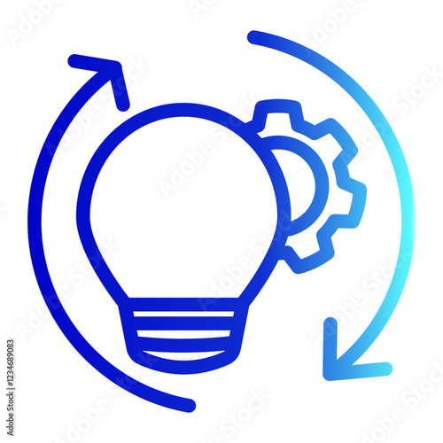 Invention Icon Line Gradient Style for Process Improvement Themes