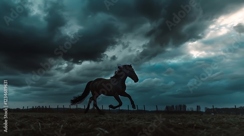  Magnificent Black Horse Riding Through the Wilds – Artistic Photography