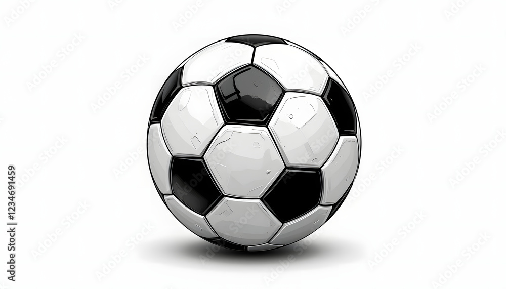Classic Black and White Soccer Ball 3D Render Classic Black and White Soccer Ball 3D Render
