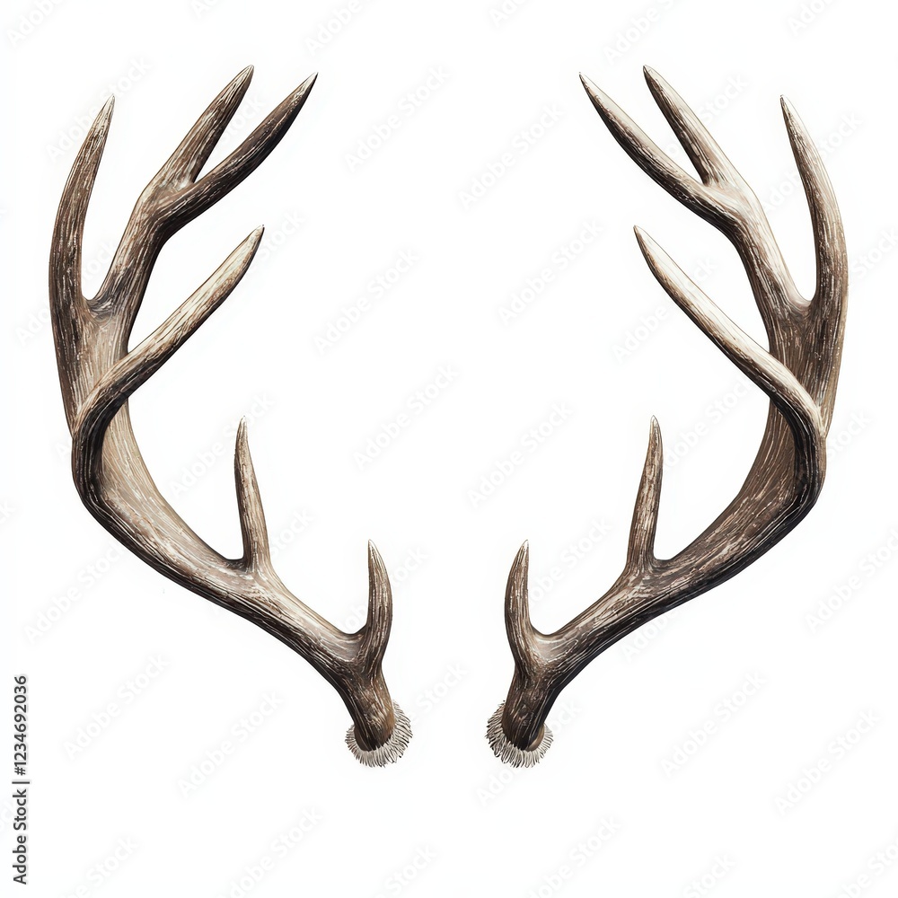 Fototapeta premium Majestic Antlers, Symbolizing Strength and Nature's Beauty. Ideal for rustic home decor, hunting lodge themes, or wildlife art.