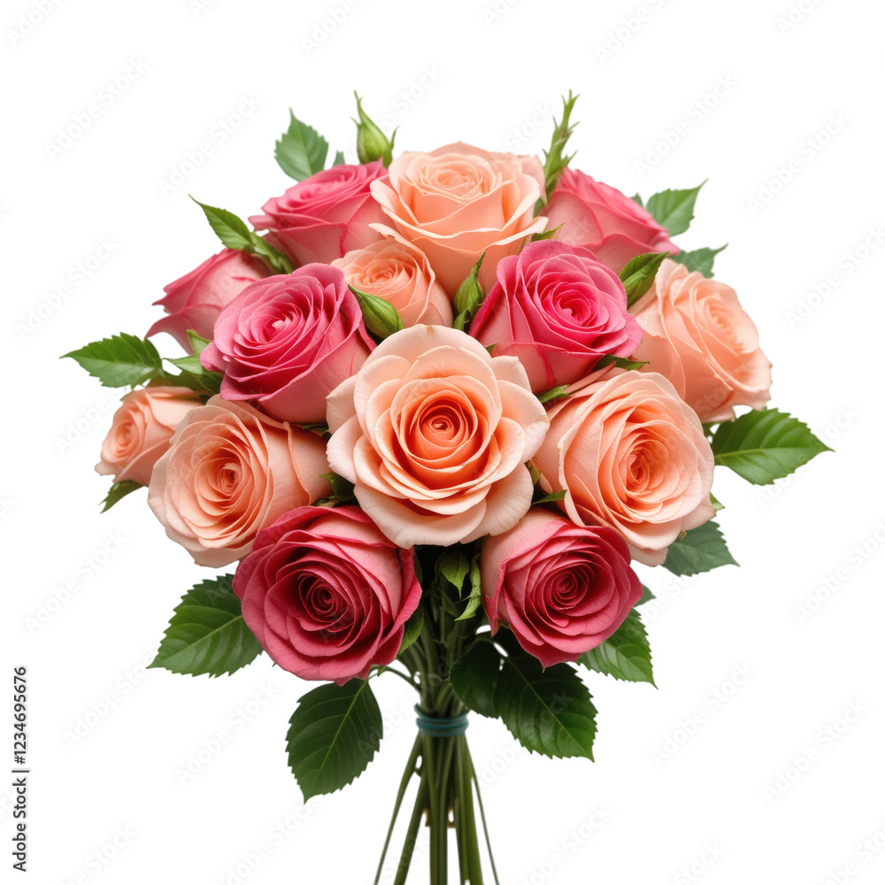 A Stunning Bouquet of Pink and Peach Roses A Stunning Bouquet of Pink and Peach Roses