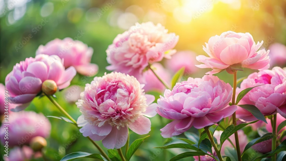 Soft Pink Peonies Blooming in a Garden, pink flowers, peonies, pink flowers, peonies, blossoms Soft Pink Peonies Blooming in a Garden, pink flowers, peonies, pink flowers, peonies, blossoms