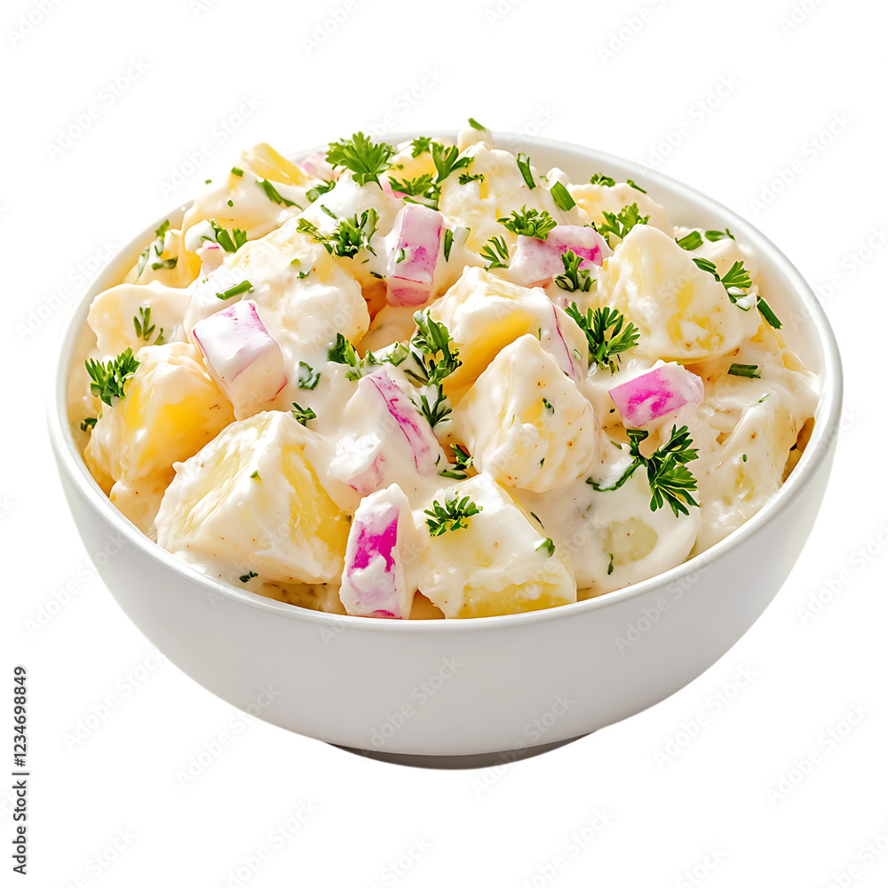 PNG Potato Salad Against Transparent Background for Culinary, Picnic, or Restaurant Branding Projects PNG Potato Salad Against Transparent Background for Culinary, Picnic, or Restaurant Branding Projects