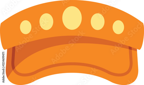 Orange sun visor protecting from sunlight on white background, summer clothes accessory for beach vacation or everyday use