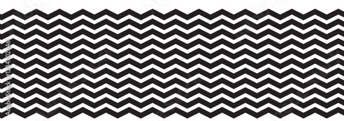 Wave line and wavy zigzag lines. Black curved lines pattern in abstract style. Horizontal geometric decoration element. Vector illustration.