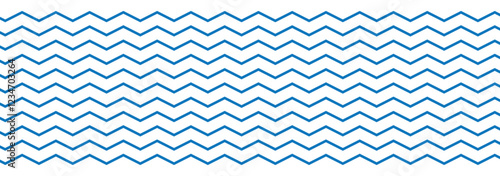 Wave line and wavy zigzag lines. Black curved lines pattern in abstract style. Horizontal geometric decoration element. Vector illustration.