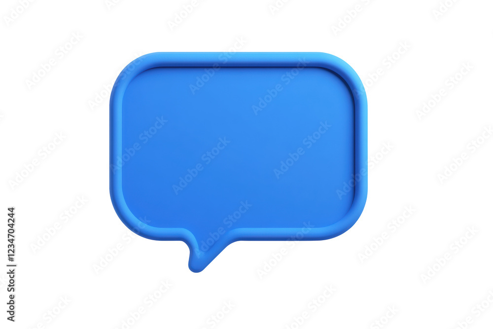 Blue speech bubble icon isolated on a white background, 3D rendering, 8K resolution, low detail, no shadow. Blue speech bubble icon isolated on a white background, 3D rendering, 8K resolution, low detail, no shadow.