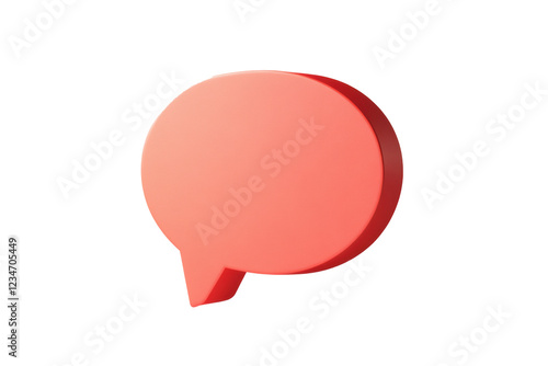 Wallpaper Mural Red speech bubble icon isolated on a white background, 3D rendering, Torontodigital.ca