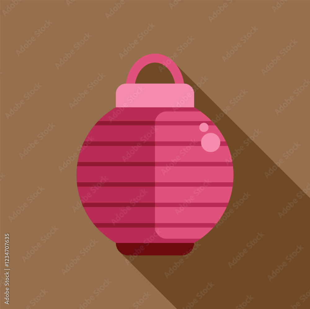 Pink paper lantern casting long shadow, ideal for projects related to chinese new year, festivals, or asian culture Pink paper lantern casting long shadow, ideal for projects related to chinese new year, festivals, or asian culture