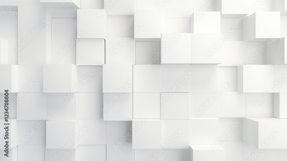 Abstract White Cube Wall with Randomly Shifted Blocks Creating a Modern and Minimalist Background for Artistic or Design Projects Abstract White Cube Wall with Randomly Shifted Blocks Creating a Modern and Minimalist Background for Artistic or Design Projects