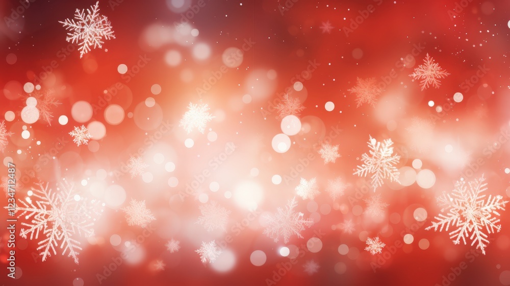 Beautiful Red Bokeh Background with Snowflakes Creating a Captivating Winter Chaos in a Dreamy Holiday Atmosphere Beautiful Red Bokeh Background with Snowflakes Creating a Captivating Winter Chaos in a Dreamy Holiday Atmosphere