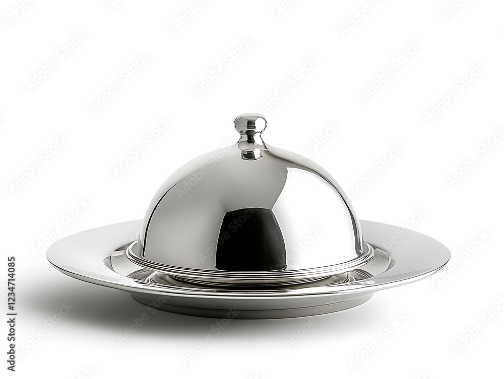 Culinary presentation elegant silver cloche on plate kitchen food photography Culinary presentation elegant silver cloche on plate kitchen food photography