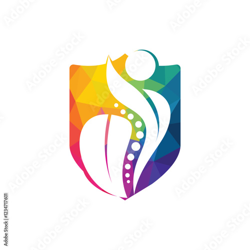 Chiropractic Logo Design Vector illustration . Pain Logo . Spine care logo. Bone , orthopaedic , Chiropractic Wellness Centre.