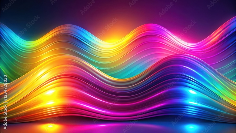 Dynamic Abstract Waves of Color with a Glossy Finish Dynamic Abstract Waves of Color with a Glossy Finish