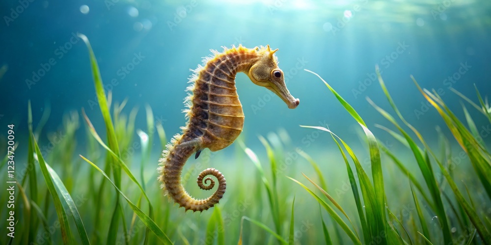 Captivating Underwater Scene Featuring a Majestic Seahorse Captivating Underwater Scene Featuring a Majestic Seahorse