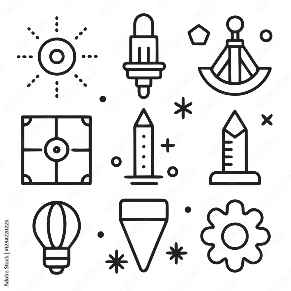 Set of design related line icon vector Set of design related line icon vector