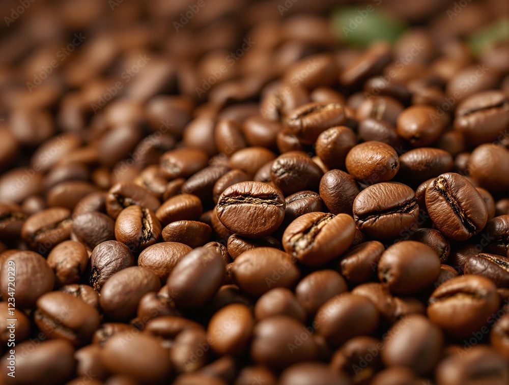 Coffee beans, high-detail macro photography Coffee beans, high-detail macro photography