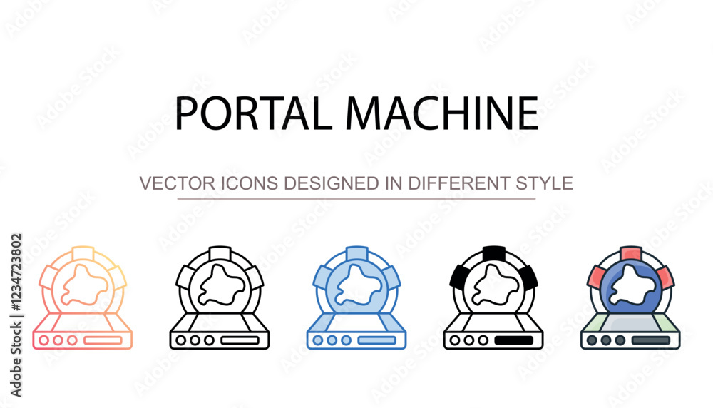 Portal Machine icon design with white background stock illustration Portal Machine icon design with white background stock illustration