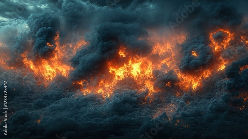 Forest in flames dramatic gigapixel landscape fiery environment captivating viewpoint nature's fury