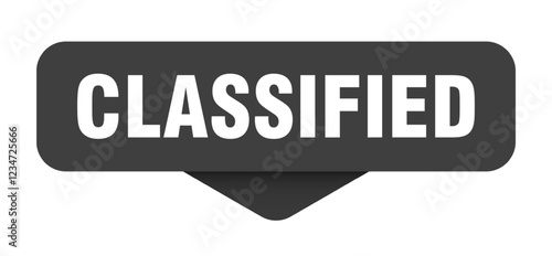 classified sticker. classified sign on transparent background