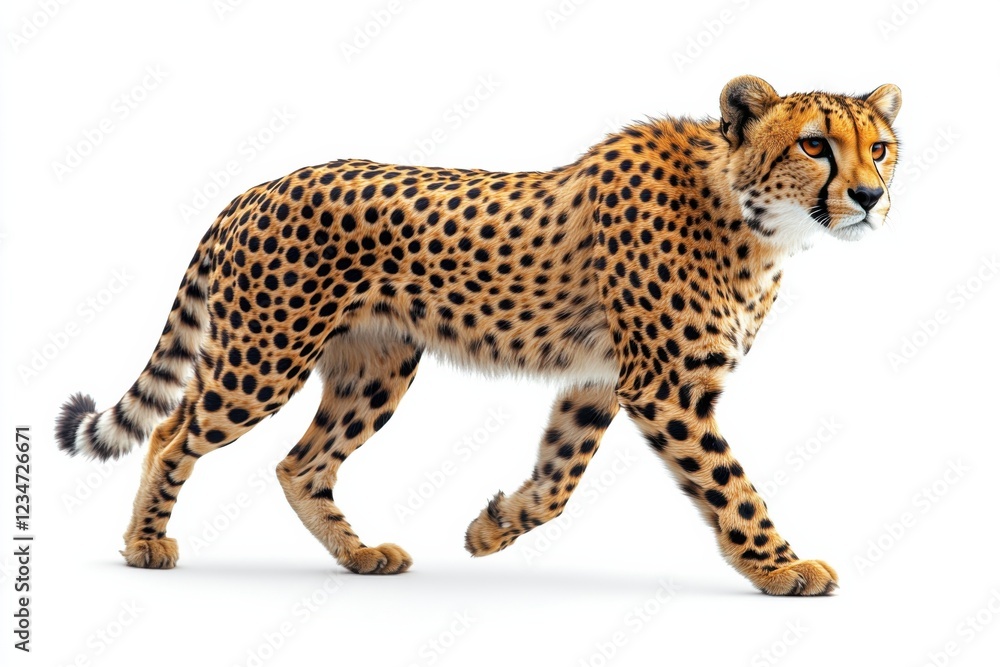 Cheetah Isolated on White Background Cheetah Isolated on White Background