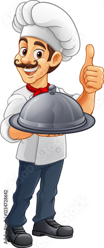 A chef or baker cartoon coo...