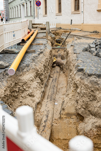 Rohrverlegung im Innenstadtbereich photo